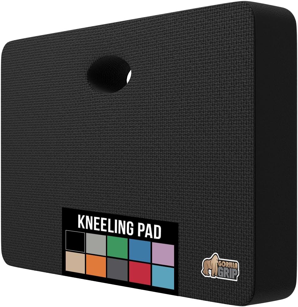 ® Extra Thick Patent Pending Supportive Foam Kneeling Pad, Large Cushion Knee Pads for Gardening, Baby Bath Time, Dirt and Water Resistant, Workout and Garden Supplies, 17.5x11, Black
