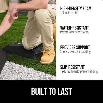 ® Extra Thick Patent Pending Supportive Foam Kneeling Pad, Large Cushion Knee Pads for Gardening, Baby Bath Time, Dirt and Water Resistant, Workout and Garden Supplies, 17.5x11, Black