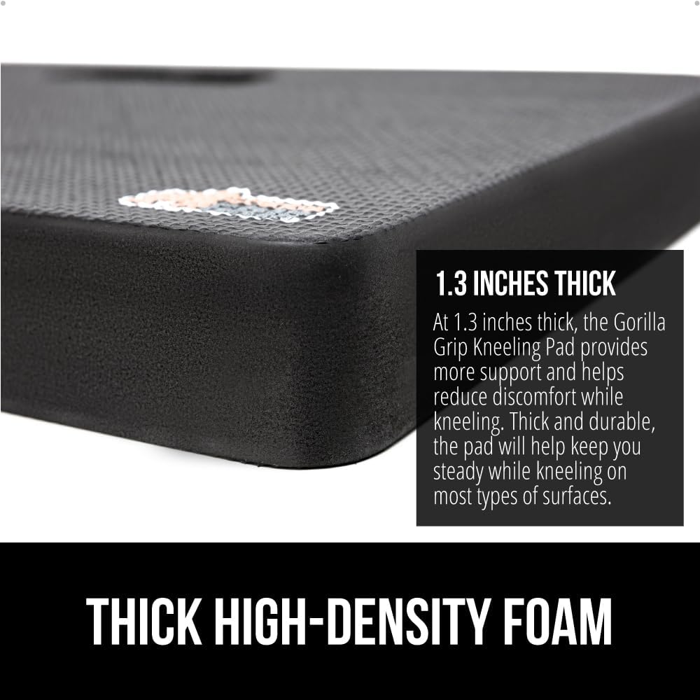 ® Extra Thick Patent Pending Supportive Foam Kneeling Pad, Large Cushion Knee Pads for Gardening, Baby Bath Time, Dirt and Water Resistant, Workout and Garden Supplies, 17.5x11, Black