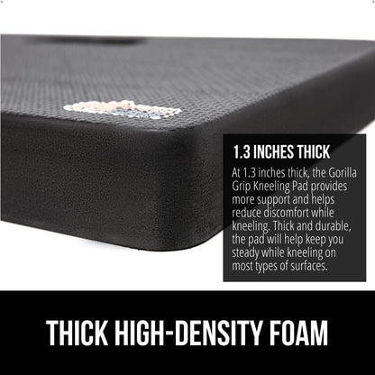 ® Extra Thick Patent Pending Supportive Foam Kneeling Pad, Large Cushion Knee Pads for Gardening, Baby Bath Time, Dirt and Water Resistant, Workout and Garden Supplies, 17.5x11, Black