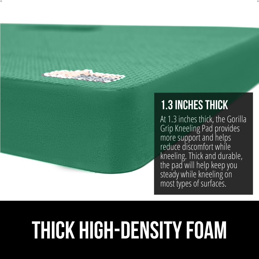® Extra Thick Patent Pending Supportive Foam Kneeling Pad, Large Cushion Knee Pads for Gardening, Baby Bath Time, Dirt and Water Resistant, Workout and Garden Supplies, 17.5x11, Black