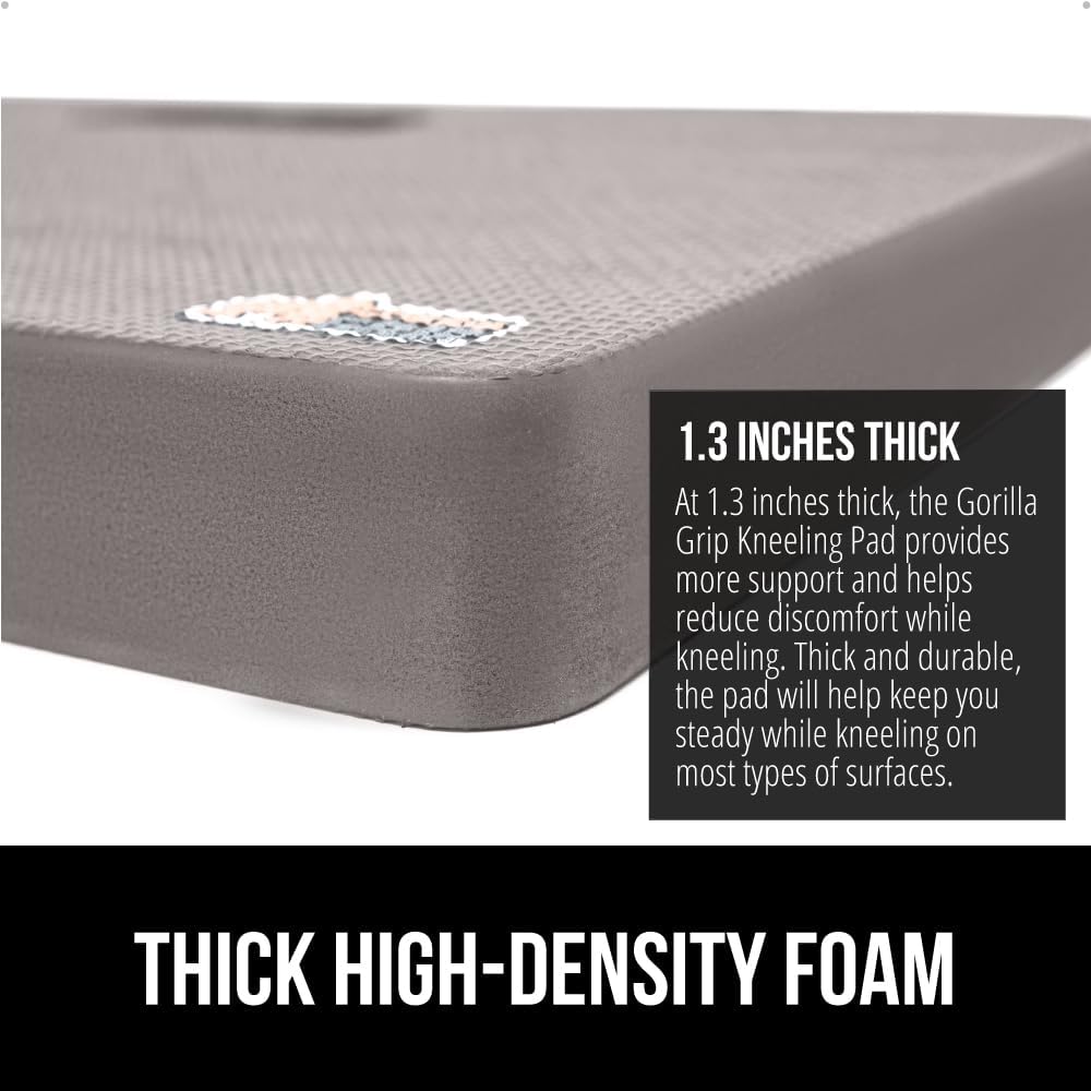 ® Extra Thick Patent Pending Supportive Foam Kneeling Pad, Large Cushion Knee Pads for Gardening, Baby Bath Time, Dirt and Water Resistant, Workout and Garden Supplies, 17.5x11, Black
