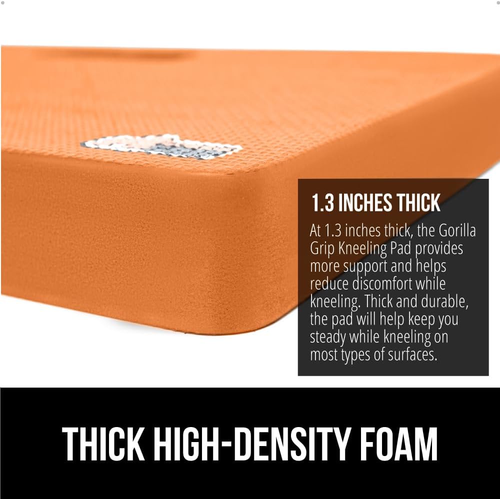® Extra Thick Patent Pending Supportive Foam Kneeling Pad, Large Cushion Knee Pads for Gardening, Baby Bath Time, Dirt and Water Resistant, Workout and Garden Supplies, 17.5x11, Black