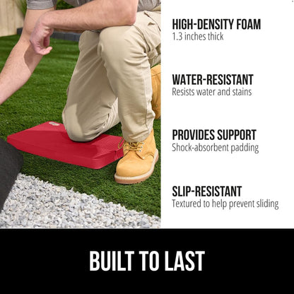 ® Extra Thick Patent Pending Supportive Foam Kneeling Pad, Large Cushion Knee Pads for Gardening, Baby Bath Time, Dirt and Water Resistant, Workout and Garden Supplies, 17.5x11, Black