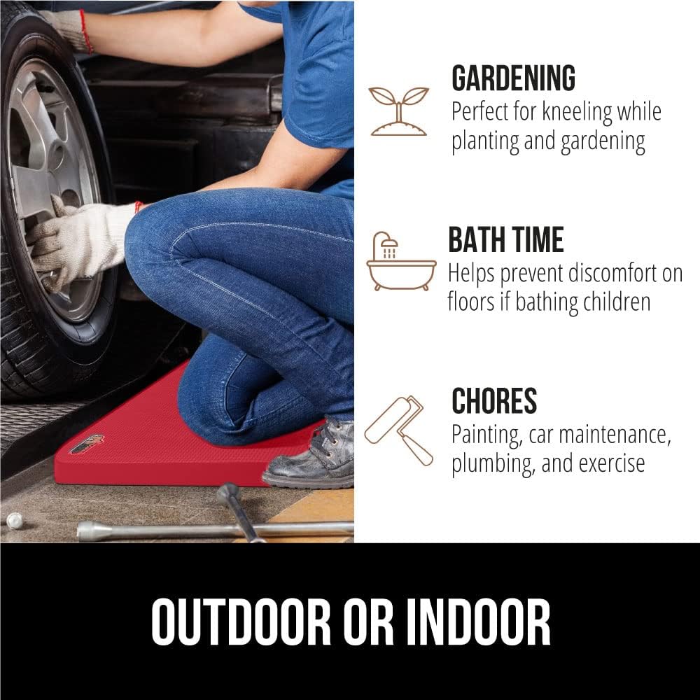 ® Extra Thick Patent Pending Supportive Foam Kneeling Pad, Large Cushion Knee Pads for Gardening, Baby Bath Time, Dirt and Water Resistant, Workout and Garden Supplies, 17.5x11, Black