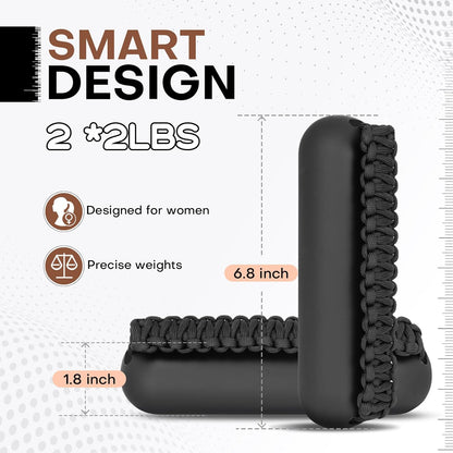 Hand Weights Set for Women Men, Soft Dumbbells of 2 (1lb, 2lbs or 3lbs), Walking Weight with Hand Strap for Aerobics, Jogging, Running