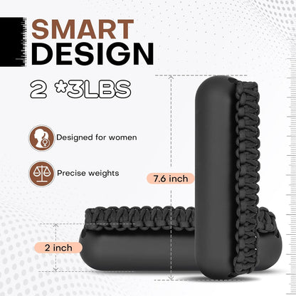Hand Weights Set for Women Men, Soft Dumbbells of 2 (1lb, 2lbs or 3lbs), Walking Weight with Hand Strap for Aerobics, Jogging, Running