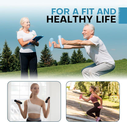 Hand Weights Set for Women Men, Soft Dumbbells of 2 (1lb, 2lbs or 3lbs), Walking Weight with Hand Strap for Aerobics, Jogging, Running