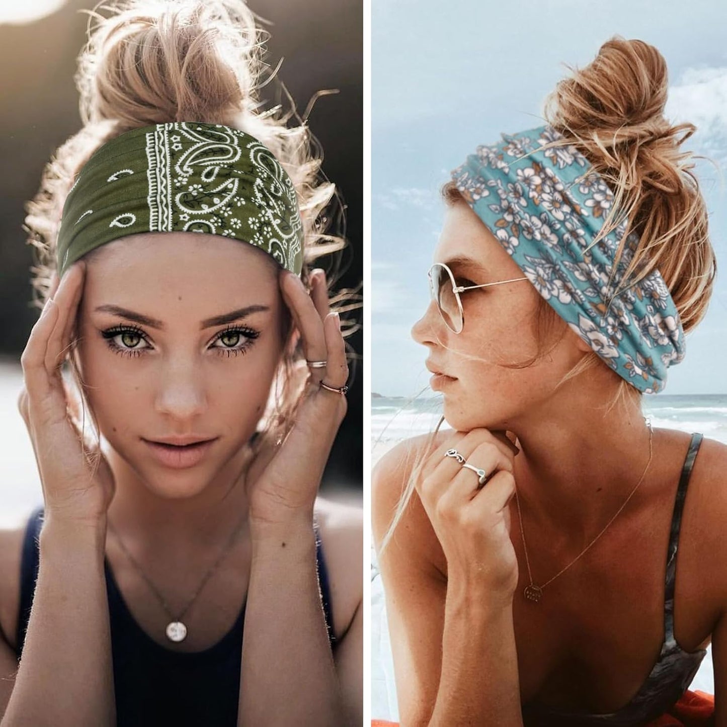 Headbands for Women Non Slip - Wide Elastic Sports Sweatband Headbands, Soft Stretchy Hair Bands for Yoga, Workout, Running & Daily Use, 6 Pack Thick Head Bands