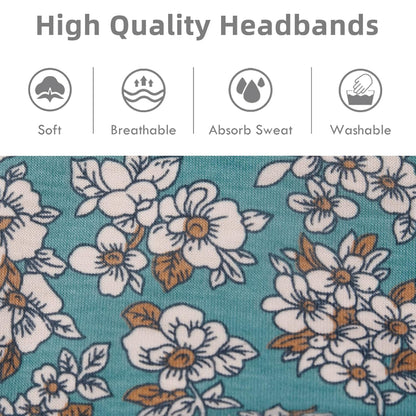 Headbands for Women Non Slip - Wide Elastic Sports Sweatband Headbands, Soft Stretchy Hair Bands for Yoga, Workout, Running & Daily Use, 6 Pack Thick Head Bands