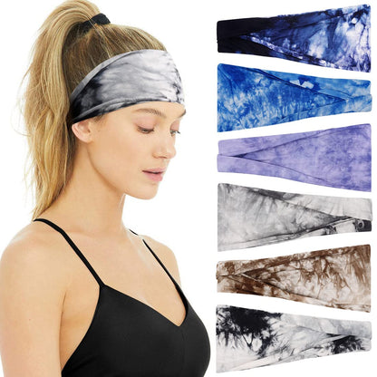 Headbands for Women Non Slip - Wide Elastic Sports Sweatband Headbands, Soft Stretchy Hair Bands for Yoga, Workout, Running & Daily Use, 6 Pack Thick Head Bands