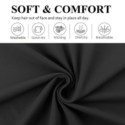 Headbands for Women Non Slip - Wide Elastic Sports Sweatband Headbands, Soft Stretchy Hair Bands for Yoga, Workout, Running & Daily Use, 6 Pack Thick Head Bands