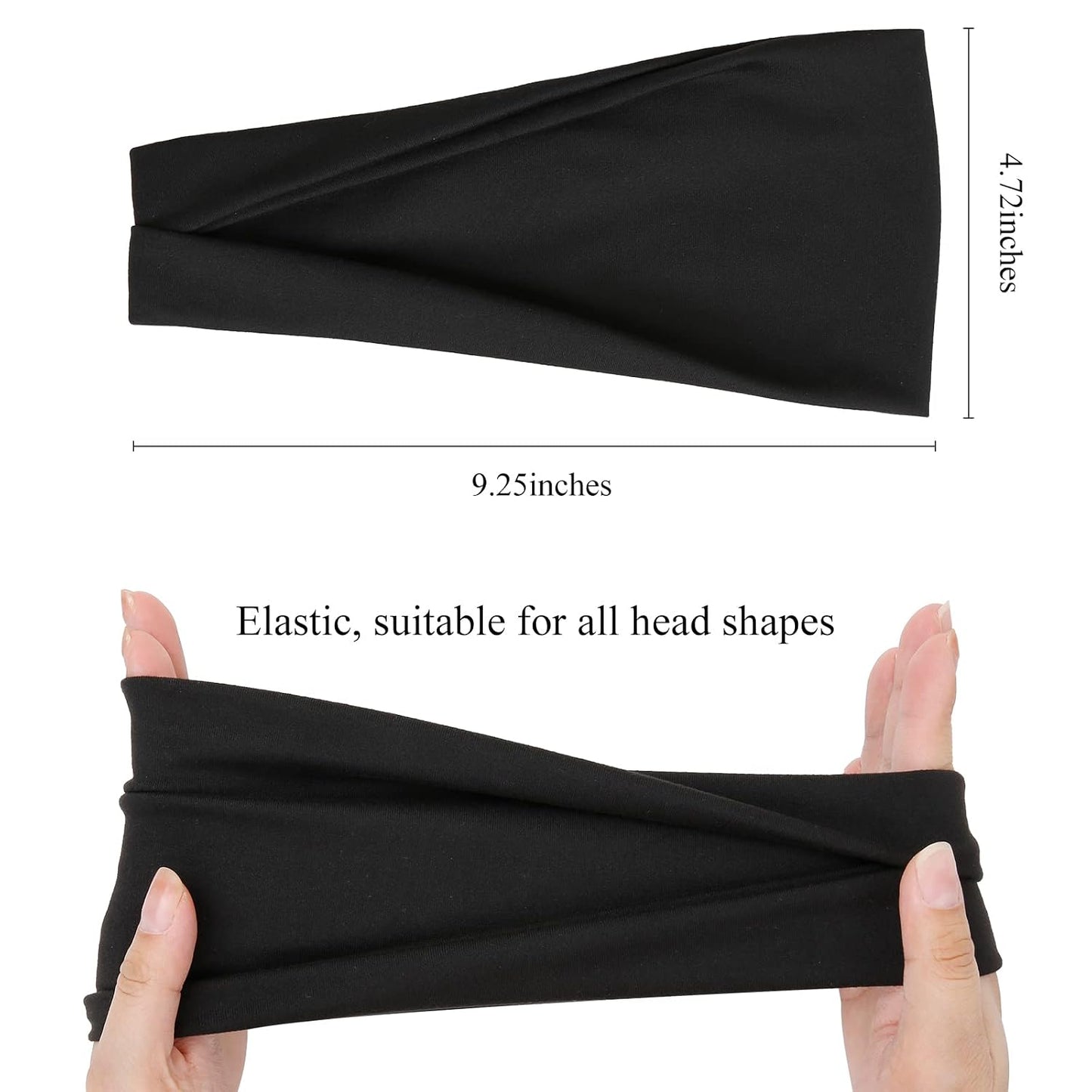 Headbands for Women Non Slip - Wide Elastic Sports Sweatband Headbands, Soft Stretchy Hair Bands for Yoga, Workout, Running & Daily Use, 6 Pack Thick Head Bands