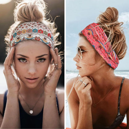 Headbands for Women Non Slip - Wide Elastic Sports Sweatband Headbands, Soft Stretchy Hair Bands for Yoga, Workout, Running & Daily Use, 6 Pack Thick Head Bands