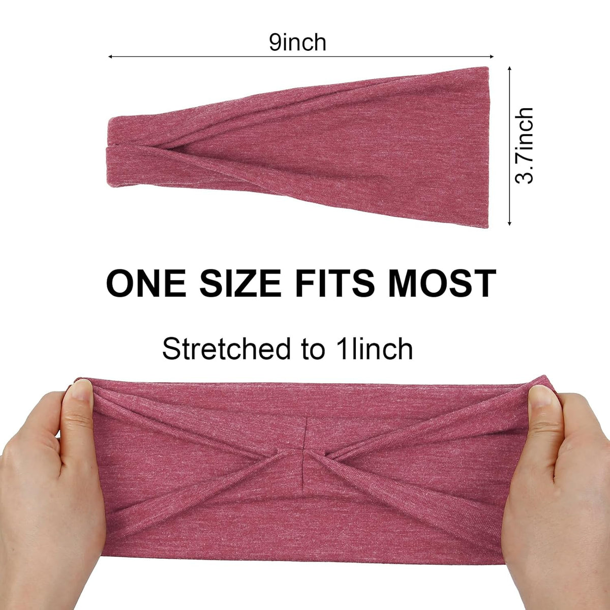 Headbands for Women Non Slip - Wide Elastic Sports Sweatband Headbands, Soft Stretchy Hair Bands for Yoga, Workout, Running & Daily Use, 6 Pack Thick Head Bands