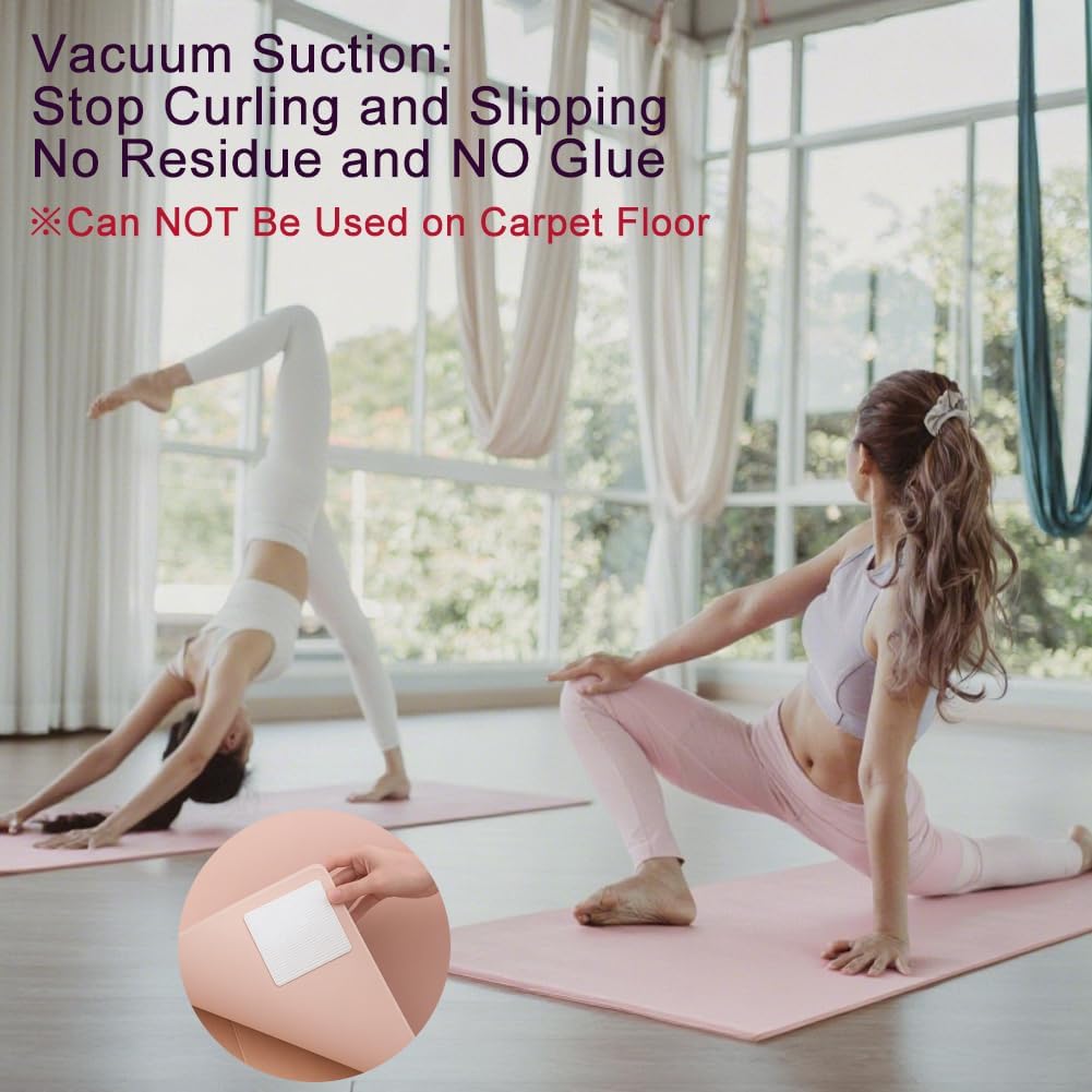 Rug Pads Gripper, Anti Slip Carpet Grippers for Vinyl Floors, Area Rug Pad Grippers Extra Sticky on Tile, Non-Slip Rug Pads Stopper for Hardwood Floor Rug Tape Stickers 12x12cm 4 Pieces