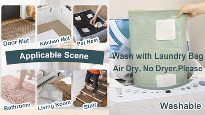Rug Pads Gripper, Anti Slip Carpet Grippers for Vinyl Floors, Area Rug Pad Grippers Extra Sticky on Tile, Non-Slip Rug Pads Stopper for Hardwood Floor Rug Tape Stickers 12x12cm 4 Pieces