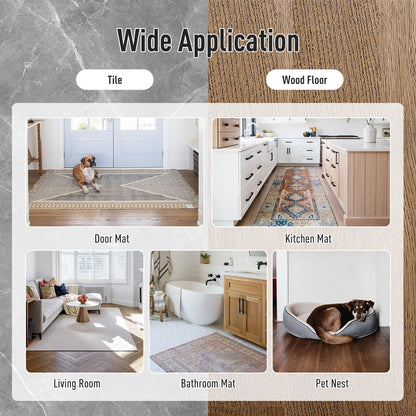 Rug Pads Gripper, Anti Slip Carpet Grippers for Vinyl Floors, Area Rug Pad Grippers Extra Sticky on Tile, Non-Slip Rug Pads Stopper for Hardwood Floor Rug Tape Stickers 12x12cm 4 Pieces
