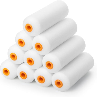 Mini Paint Roller Covers，High Density Foam Paint Roller，4 Inch Foam Roller Paint, 24 Pack,Fits All Flat Surfaces, Including Kitchen Cabinets, Doors, Tables, Etc.