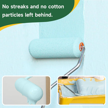 Mini Paint Roller Covers，High Density Foam Paint Roller，4 Inch Foam Roller Paint, 24 Pack,Fits All Flat Surfaces, Including Kitchen Cabinets, Doors, Tables, Etc.