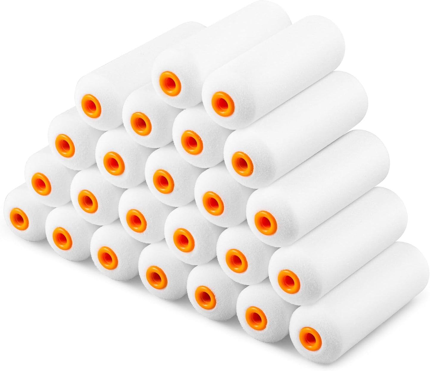 Mini Paint Roller Covers，High Density Foam Paint Roller，4 Inch Foam Roller Paint, 24 Pack,Fits All Flat Surfaces, Including Kitchen Cabinets, Doors, Tables, Etc.