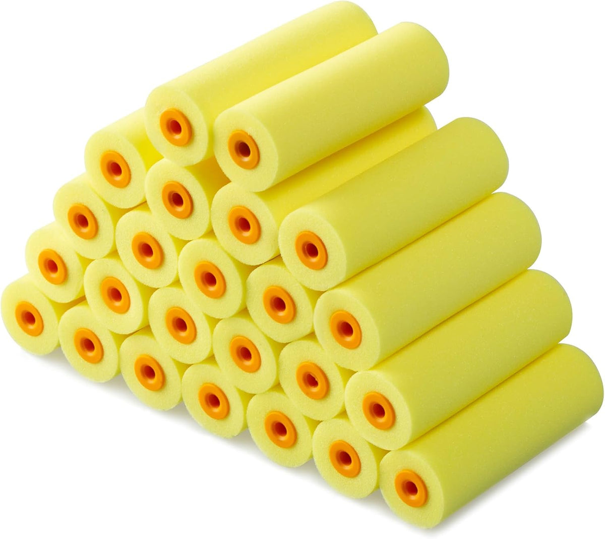 Mini Paint Roller Covers，High Density Foam Paint Roller，4 Inch Foam Roller Paint, 24 Pack,Fits All Flat Surfaces, Including Kitchen Cabinets, Doors, Tables, Etc.