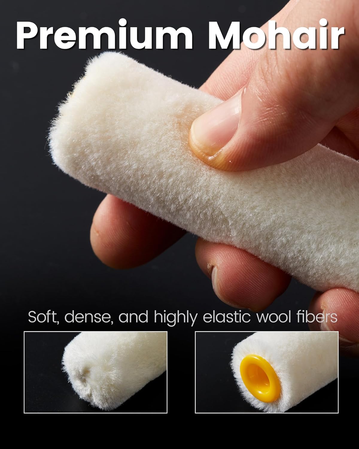 Mini Paint Roller Covers，High Density Foam Paint Roller，4 Inch Foam Roller Paint, 24 Pack,Fits All Flat Surfaces, Including Kitchen Cabinets, Doors, Tables, Etc.