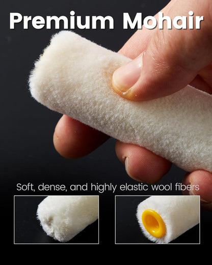 Mini Paint Roller Covers，High Density Foam Paint Roller，4 Inch Foam Roller Paint, 24 Pack,Fits All Flat Surfaces, Including Kitchen Cabinets, Doors, Tables, Etc.