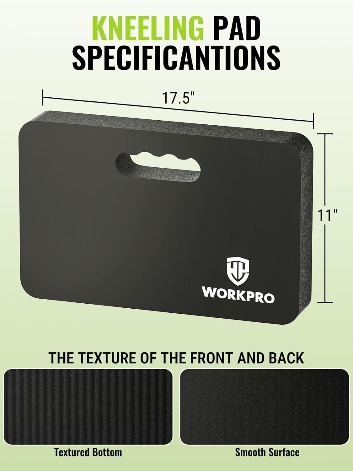 Extra Thick Kneeling Pad, 2 Pack, 17.5 x 11 x 1.5 in, Black | Soft NBR Foam Cushioning for Knee, Large Foam Kneeler Mat, For Gardening, Bathing Baby, Exercise, Workout Supplies
