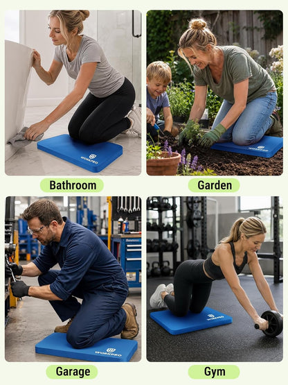 Extra Thick Kneeling Pad, 2 Pack, 17.5 x 11 x 1.5 in, Black | Soft NBR Foam Cushioning for Knee, Large Foam Kneeler Mat, For Gardening, Bathing Baby, Exercise, Workout Supplies