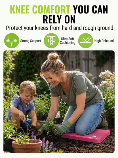 Extra Thick Kneeling Pad, 2 Pack, 17.5 x 11 x 1.5 in, Black | Soft NBR Foam Cushioning for Knee, Large Foam Kneeler Mat, For Gardening, Bathing Baby, Exercise, Workout Supplies