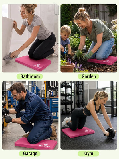 Extra Thick Kneeling Pad, 2 Pack, 17.5 x 11 x 1.5 in, Black | Soft NBR Foam Cushioning for Knee, Large Foam Kneeler Mat, For Gardening, Bathing Baby, Exercise, Workout Supplies