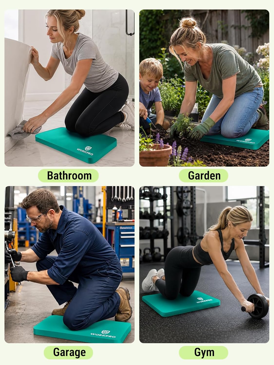 Extra Thick Kneeling Pad, 2 Pack, 17.5 x 11 x 1.5 in, Black | Soft NBR Foam Cushioning for Knee, Large Foam Kneeler Mat, For Gardening, Bathing Baby, Exercise, Workout Supplies