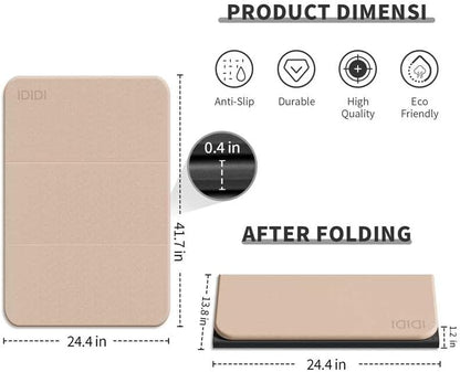 Foldable Exercise Pad Extra Thick 1.2" x 14" x 24" | POE Non-Toxic Multi-Functional Knee & Elbow Cushion for Push Up, Yoga, Pilates, Home & Gym Use for Adults & Kids