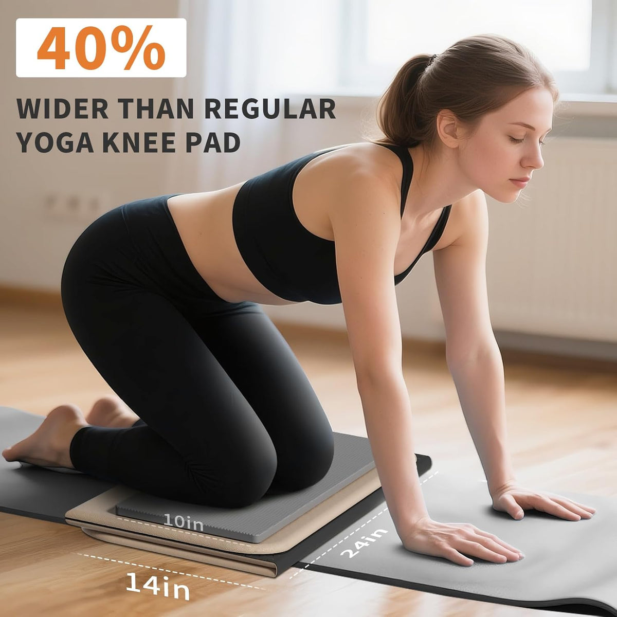 Foldable Exercise Pad Extra Thick 1.2" x 14" x 24" | POE Non-Toxic Multi-Functional Knee & Elbow Cushion for Push Up, Yoga, Pilates, Home & Gym Use for Adults & Kids