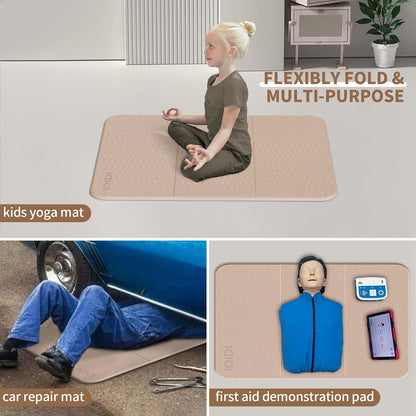 Foldable Exercise Pad Extra Thick 1.2" x 14" x 24" | POE Non-Toxic Multi-Functional Knee & Elbow Cushion for Push Up, Yoga, Pilates, Home & Gym Use for Adults & Kids