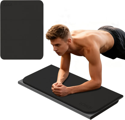 Foldable Exercise Pad Extra Thick 1.2" x 14" x 24" | POE Non-Toxic Multi-Functional Knee & Elbow Cushion for Push Up, Yoga, Pilates, Home & Gym Use for Adults & Kids