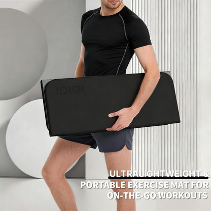 Foldable Exercise Pad Extra Thick 1.2" x 14" x 24" | POE Non-Toxic Multi-Functional Knee & Elbow Cushion for Push Up, Yoga, Pilates, Home & Gym Use for Adults & Kids