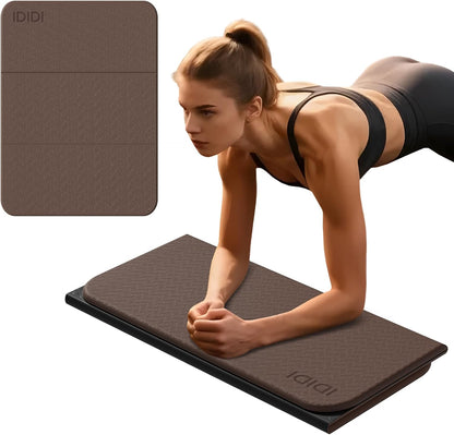 Foldable Exercise Pad Extra Thick 1.2" x 14" x 24" | POE Non-Toxic Multi-Functional Knee & Elbow Cushion for Push Up, Yoga, Pilates, Home & Gym Use for Adults & Kids