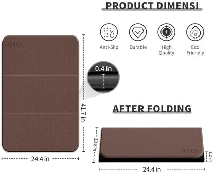 Foldable Exercise Pad Extra Thick 1.2" x 14" x 24" | POE Non-Toxic Multi-Functional Knee & Elbow Cushion for Push Up, Yoga, Pilates, Home & Gym Use for Adults & Kids