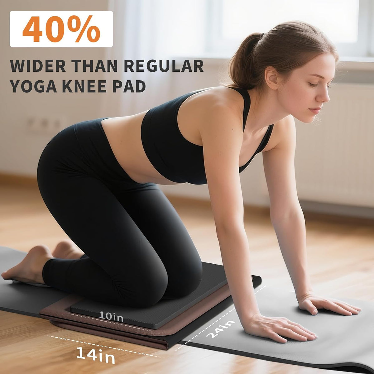 Foldable Exercise Pad Extra Thick 1.2" x 14" x 24" | POE Non-Toxic Multi-Functional Knee & Elbow Cushion for Push Up, Yoga, Pilates, Home & Gym Use for Adults & Kids