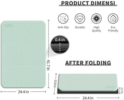 Foldable Exercise Pad Extra Thick 1.2" x 14" x 24" | POE Non-Toxic Multi-Functional Knee & Elbow Cushion for Push Up, Yoga, Pilates, Home & Gym Use for Adults & Kids