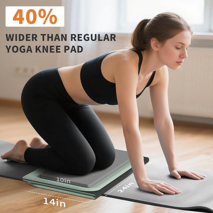 Foldable Exercise Pad Extra Thick 1.2" x 14" x 24" | POE Non-Toxic Multi-Functional Knee & Elbow Cushion for Push Up, Yoga, Pilates, Home & Gym Use for Adults & Kids