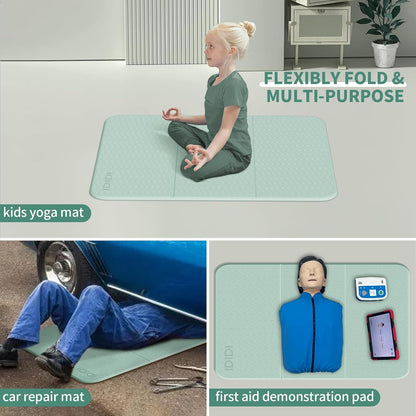Foldable Exercise Pad Extra Thick 1.2" x 14" x 24" | POE Non-Toxic Multi-Functional Knee & Elbow Cushion for Push Up, Yoga, Pilates, Home & Gym Use for Adults & Kids
