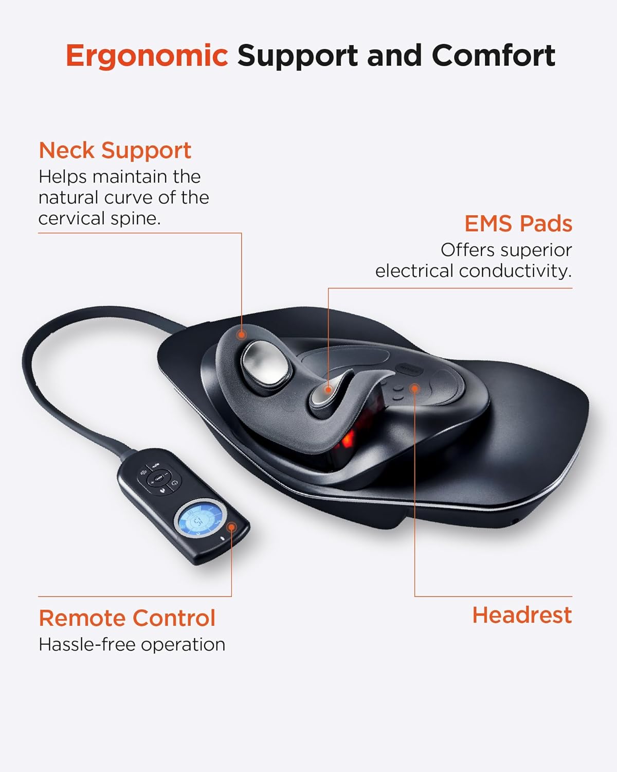 Medi Neck Multi-Functional Cervical Traction Device, Electric Stretcher with Dynamic Stretching, 3 Modes Electrotherapy & Hyperthermia to Relieve Cervical Pain, Easy to Use