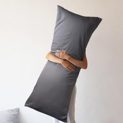 Cooling Queen Pillowcases Set of 2 Breathable Cool Silky Soft Rayon Derived from Bamboo Fabric, Moisture Wicking for Hot Sleepers, Hair and Skin Friendly, Dark Grey, 2 Pack, 20x30IN