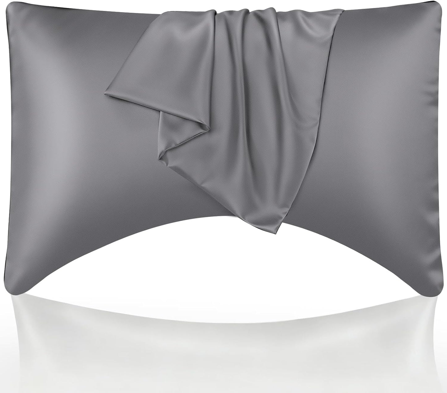 Cooling Queen Pillowcases Set of 2 Breathable Cool Silky Soft Rayon Derived from Bamboo Fabric, Moisture Wicking for Hot Sleepers, Hair and Skin Friendly, Dark Grey, 2 Pack, 20x30IN