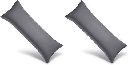 Cooling Queen Pillowcases Set of 2 Breathable Cool Silky Soft Rayon Derived from Bamboo Fabric, Moisture Wicking for Hot Sleepers, Hair and Skin Friendly, Dark Grey, 2 Pack, 20x30IN