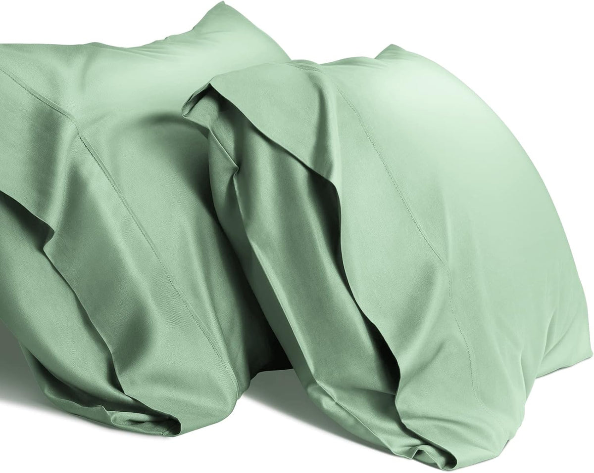 Cooling Queen Pillowcases Set of 2 Breathable Cool Silky Soft Rayon Derived from Bamboo Fabric, Moisture Wicking for Hot Sleepers, Hair and Skin Friendly, Dark Grey, 2 Pack, 20x30IN