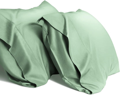 Cooling Queen Pillowcases Set of 2 Breathable Cool Silky Soft Rayon Derived from Bamboo Fabric, Moisture Wicking for Hot Sleepers, Hair and Skin Friendly, Dark Grey, 2 Pack, 20x30IN